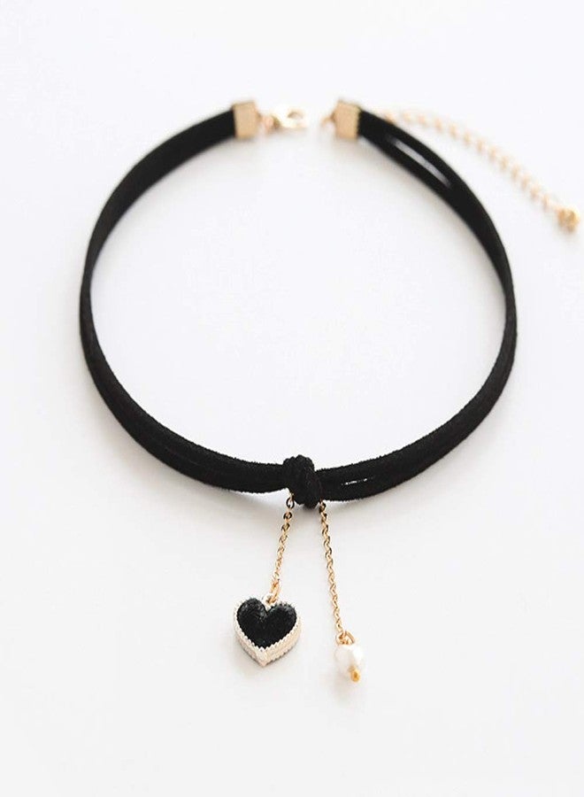 Maxforever Choker Set 2 PCS Choker Necklaces Velvet Choker Set Classic Gothic Chokers (Black/Claret Red) - Image 3